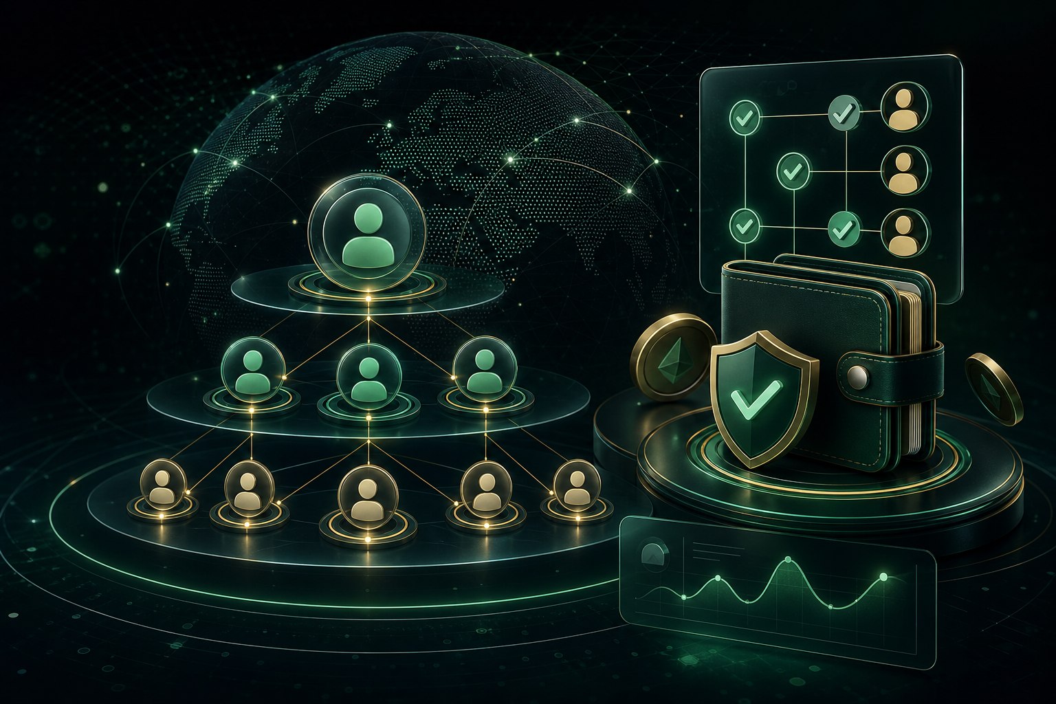 ValorX referral network and wallet security visual